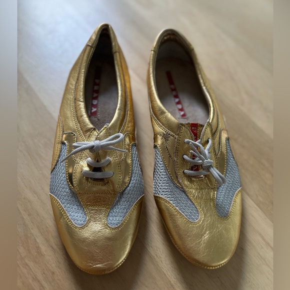 Prada Shoes - Prada Gold Sneakers- Brand New